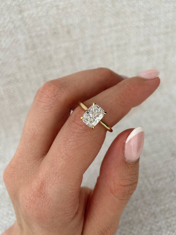 1.8ct Elongated Cushion Lab-grown Diamond Trellis Engagement Ring - Image 5