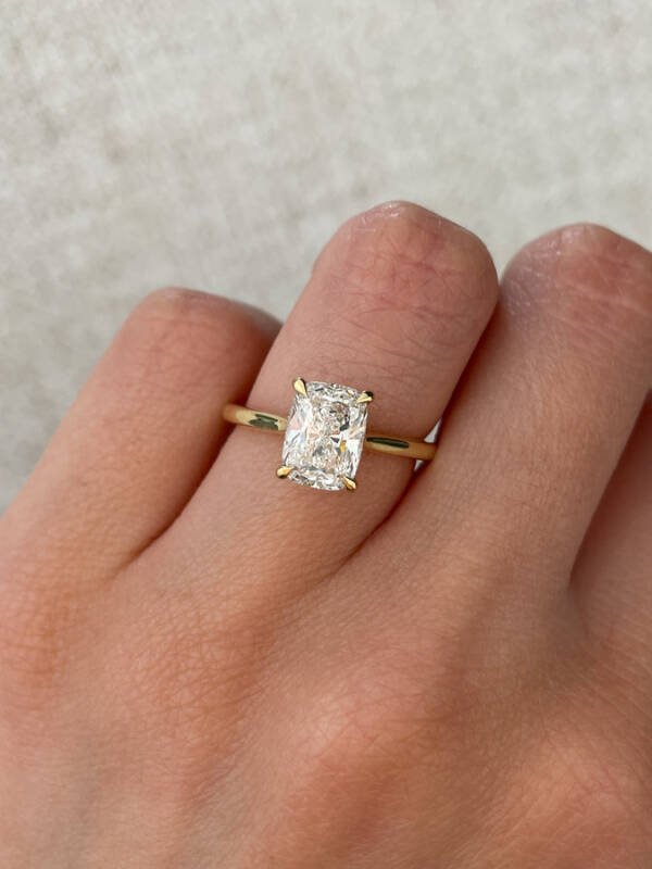 1.8ct Elongated Cushion Lab-grown Diamond Trellis Engagement Ring - Image 2