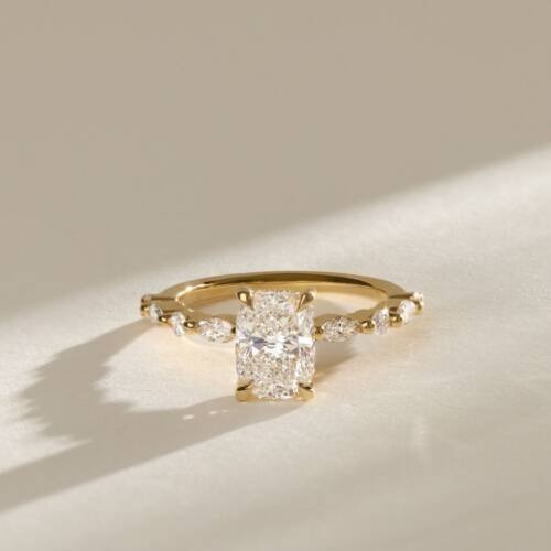 2ct Elongated Cushion Moissanite Engagement Ring