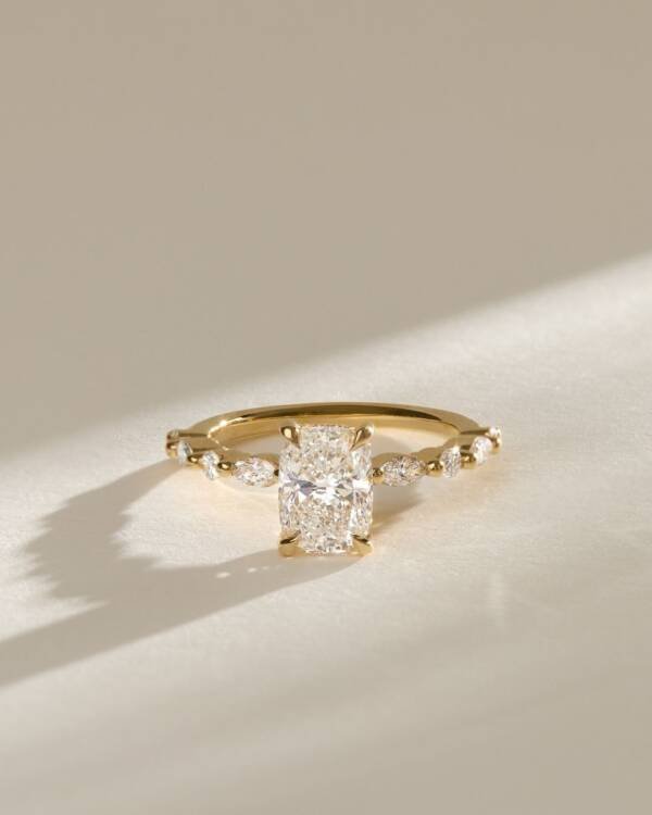2ct Elongated Cushion Moissanite Engagement Ring