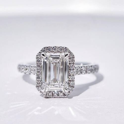 2ct Emerald Lab-Grown Diamond Engagement Ring
