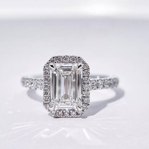 2ct Emerald Lab-Grown Diamond Engagement Ring