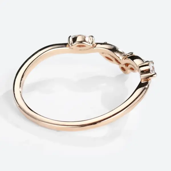 Brilliant Round Moissanite Curved Detailed Band - Image 5