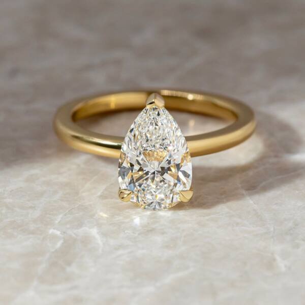 2ct Pear Lab-grown Diamond Engagement Ring With hidden halo