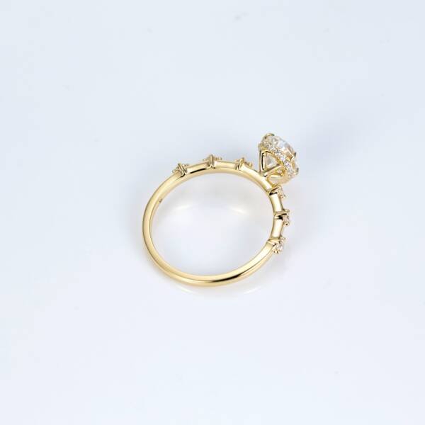 1.5ct Pear Moissanite With Hidden Halo & Accent Band - Image 6