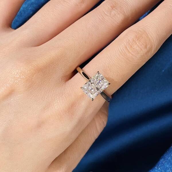 2ct Radiant Moissanite With Petal Prongs - Image 4