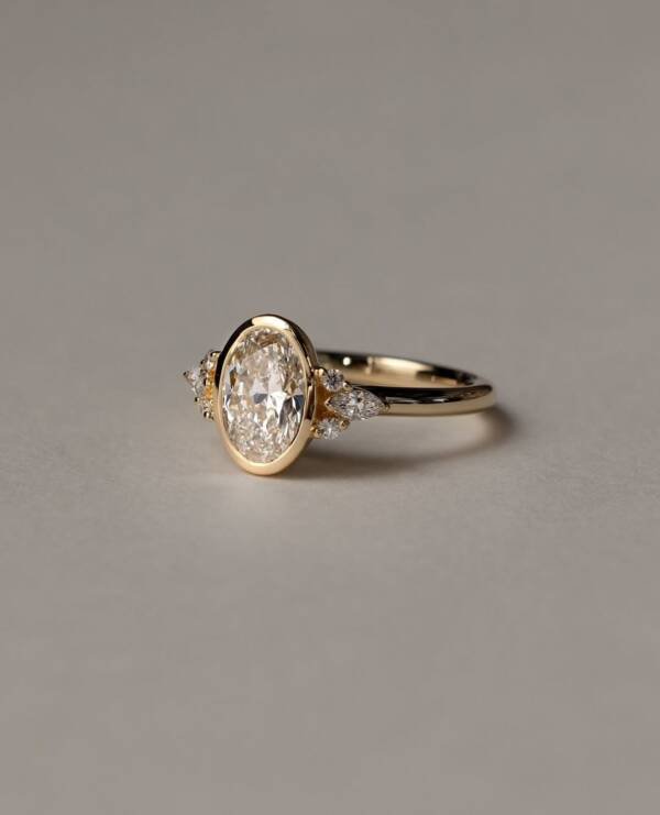 1.7ct Oval Floating Bezel With Side Stones - Image 2